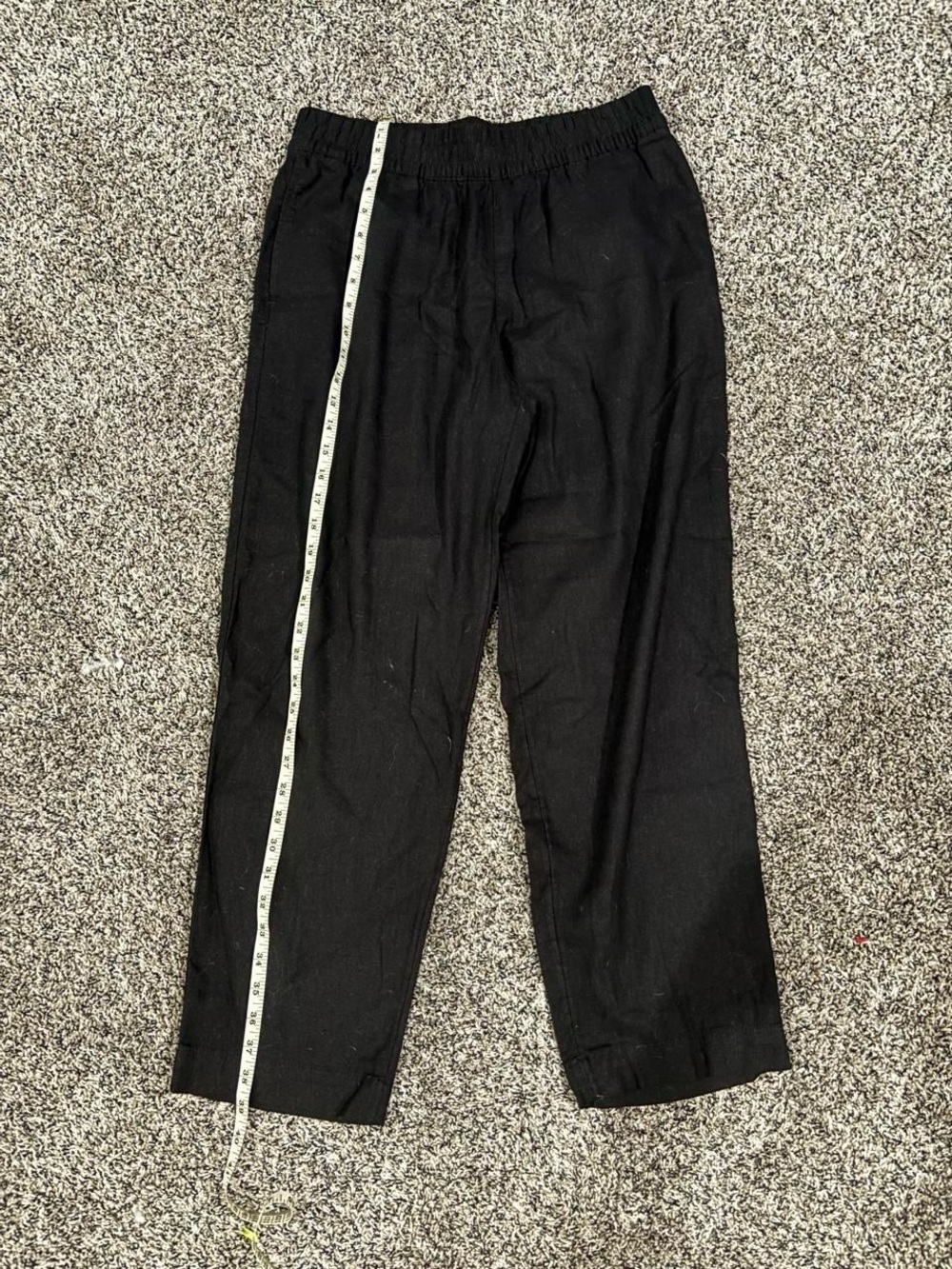 Old Navy Black Women Elastic-Waist Casual linen pant